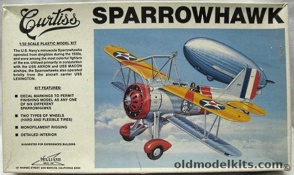 Williams Brothers 1/32 Curtiss F9C Sparrowhawk - From Akron or Macon Airships, 32-F9C plastic model kit